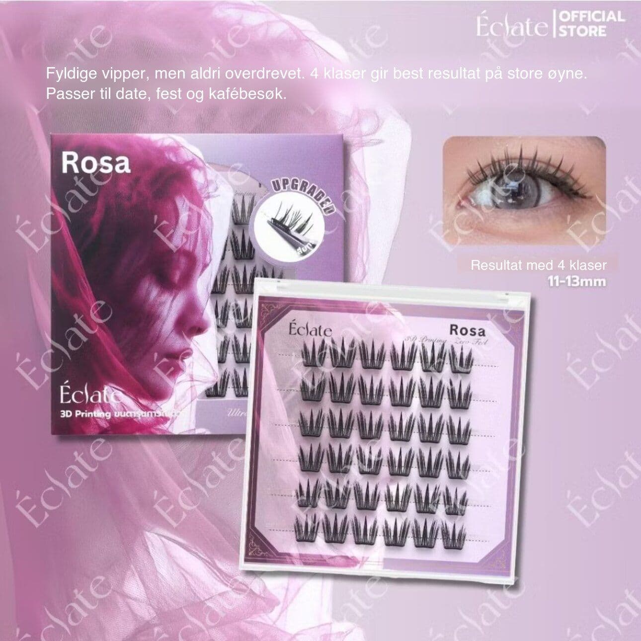 Éclate Lash Rosa – selvklebende løsvipper